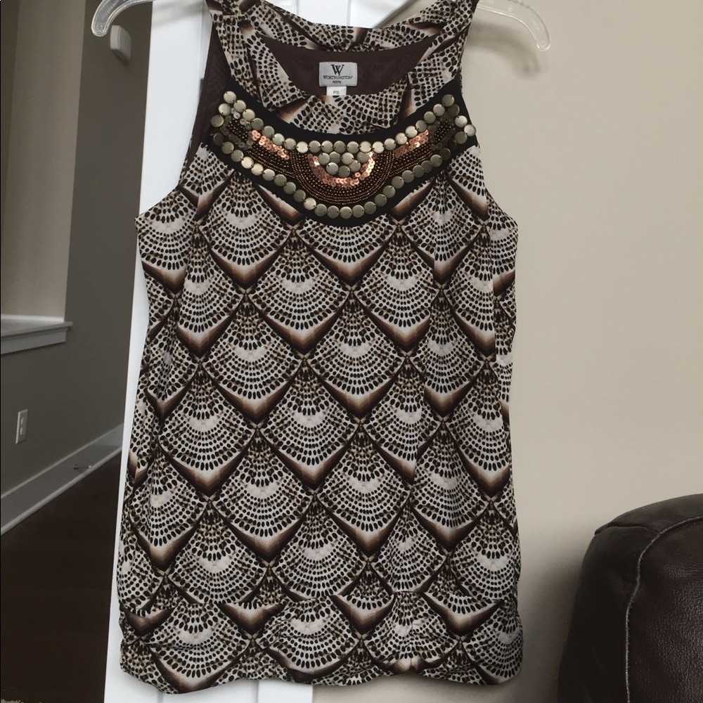Embellished sleeveless blouse